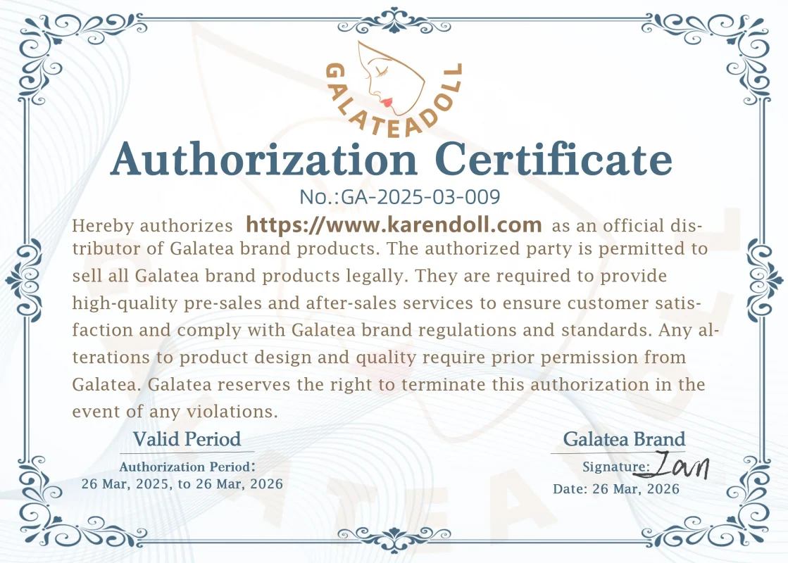 galateadoll 認定証明書